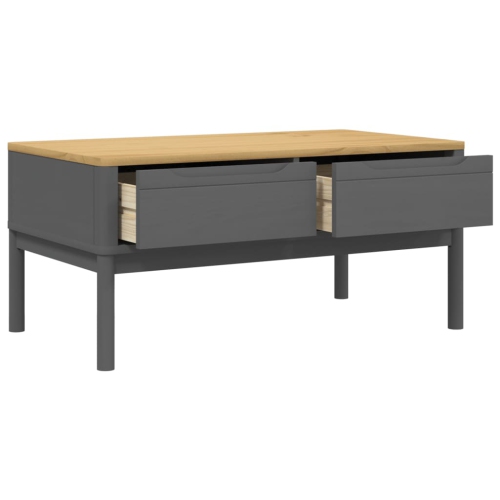 vidaXL Coffee Table FLORO Grey 99x55.5x45 cm Solid Pine Wood