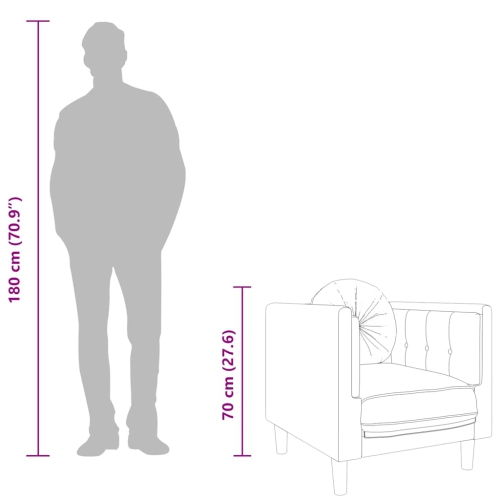 vidaXL Sofa Chair with Cushion Dark Grey Velvet