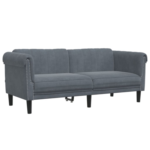 VIDAXL  Sofa 2-Seater Dark Grey Velvet