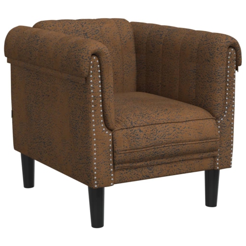 VIDAXL  Sofa Chair Brown Faux Suede Leather