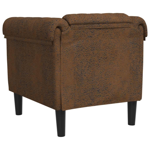 vidaXL Sofa Chair Brown Faux Suede Leather