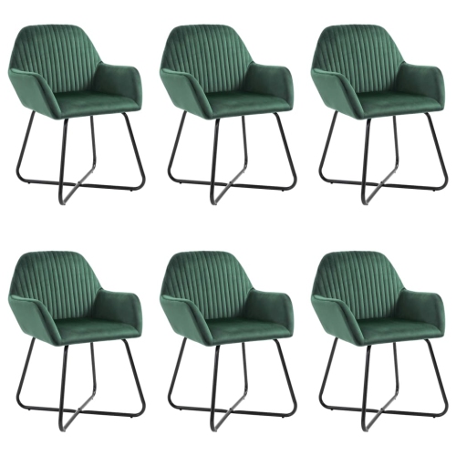 VIDAXL  Dining Chairs 6 PCs Velvet In Green