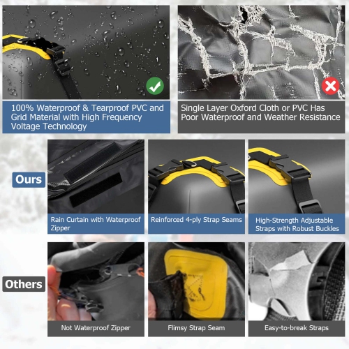 Goplus 15 Cu.Ft Car Roof Bag 100% Waterproof Roof Top Luggage Bag for All Vehicles