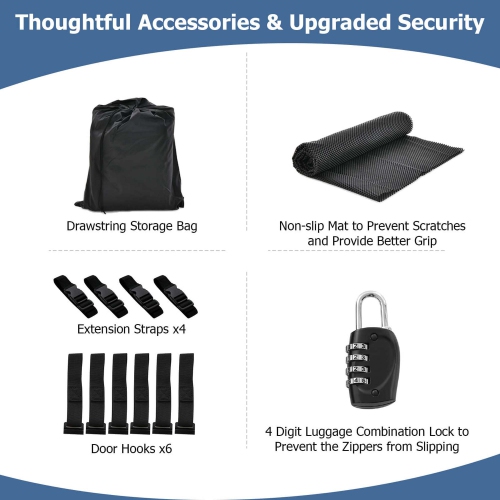 Goplus 15 Cu.Ft Car Roof Bag 100% Waterproof Roof Top Luggage Bag for All Vehicles