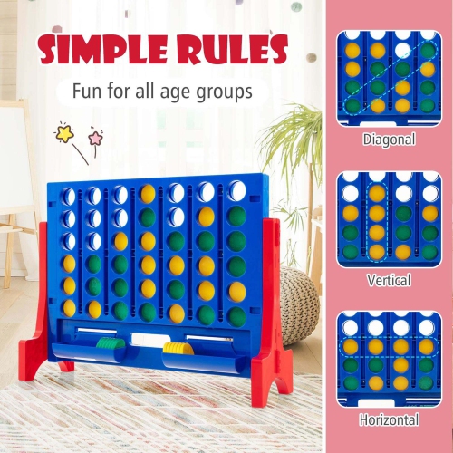Costway Wall Mounted or Tabletop Giant 4 in a Row Jumbo 4-to-Score Connect Game Set