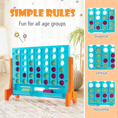 Costway Wall Mounted or Tabletop Giant 4 in a Row Jumbo 4-to-Score Connect Game Set