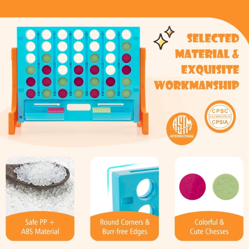 Costway Wall Mounted or Tabletop Giant 4 in a Row Jumbo 4-to-Score Connect Game Set