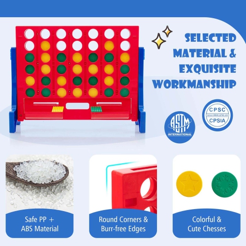 Costway Wall Mounted or Tabletop Giant 4 in a Row Jumbo 4-to-Score Connect Game Set