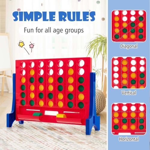 Costway Wall Mounted or Tabletop Giant 4 in a Row Jumbo 4-to-Score Connect Game Set