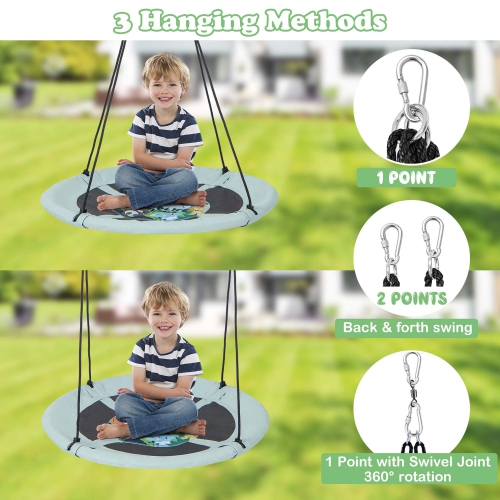 Goplus 40'' Flying Saucer Tree Swing Indoor Outdoor Play Set Kids Christmas Gift