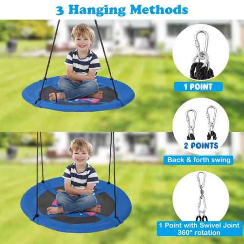 Goplus 40'' Flying Saucer Tree Swing Indoor Outdoor Play Set Kids Christmas Gift