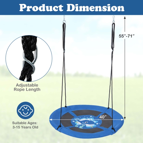 Coffret-cadeau de Noël pour enfants avec balançoires en forme d'arbre et soucoupe volante de 40 po de Goplus