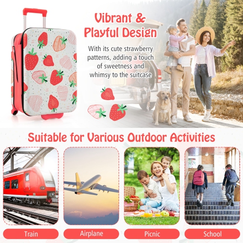 Costway 20" Kids Rolling Luggage Foldable Hardshell Carry-on Suitcase on Wheels Children