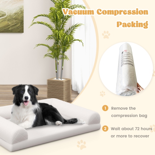 Costway Orthopedic Dog Bed Medium Small Dogs with 3-Side Bolster Non-Slip Bottom Zippers