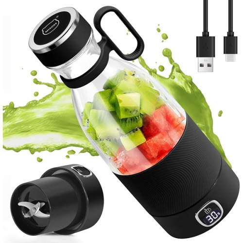 MIAOKE – 2,54 x 2,54 tasses d’extraction de jus portatives à 6 lames de 2,54&nbsp;cm pour les boissons frappées et les boissons frappées 350&nbsp;ml