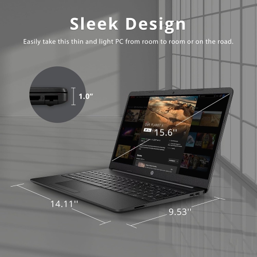 HP 15.6” HD Student Laptop, Intel Pentium Silver N5030, 256GB SSD, 8GB RAM, Intel UHD Graphics, HD Webcam, Numpad, Wi-Fi 5, 1 Year Office 365, Win