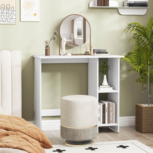 Costway Small Computer Desk with Storage Modern Writing Desk with Adjustable Shelf