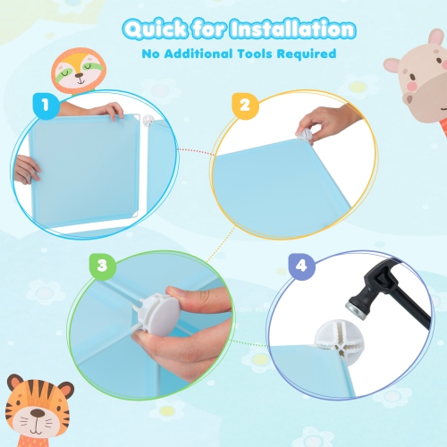 Costway 12-Cube Kids Wardrobe Baby Dresser Bedroom Armoire Clothes Hanging Closet with Door