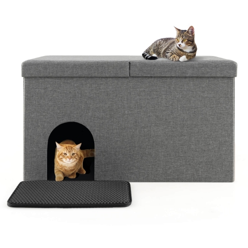 Meuble de rangement dissimulé pour chaussures de toilette pour chats Cat de Costway