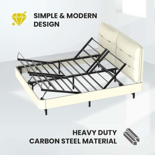 MotionGrey – Cadre de très grand lit ajustable, cadre de très grand lit électrique, cadre de base de lit réglable confortable jusqu'à 600 lb,