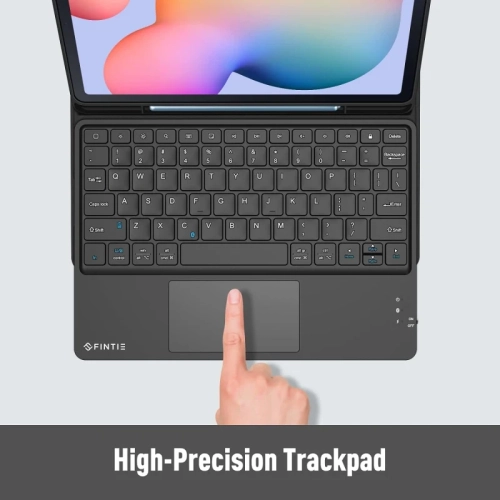 Keyboard Case for Samsung Galaxy Tab S6 Lite 10.4" - Soft TPU Back Cover, Built-in Trackpad, Detachable Wireless Bluetooth Keyboard (Black)