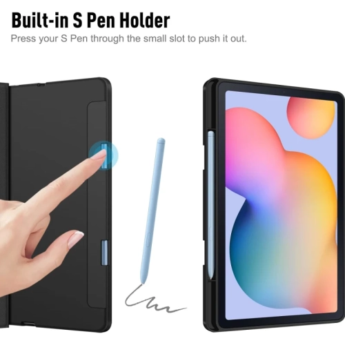 Keyboard Case for Samsung Galaxy Tab S6 Lite 10.4" - Soft TPU Back Cover, Built-in Trackpad, Detachable Wireless Bluetooth Keyboard (Black)