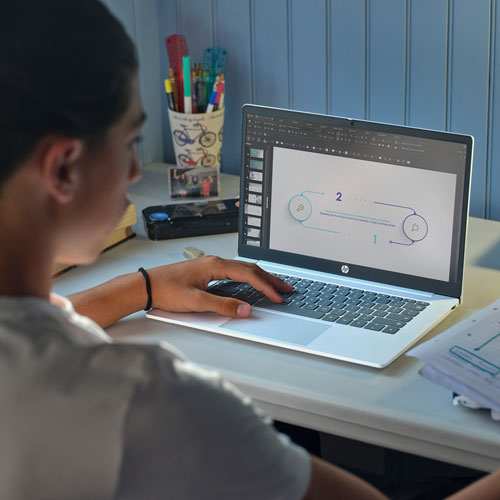 Chromebook de 14 po de HP - Argenté glacier (N100 série N d'Intel/RAM 4 Go/SSD 128 Go/ChromeOS)