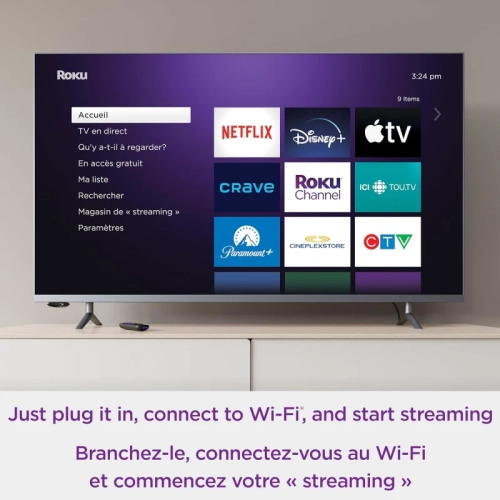 Appareil de diffusion en continu HD Express de Roku avec câble HDMI haute vitesse et télécommande simple