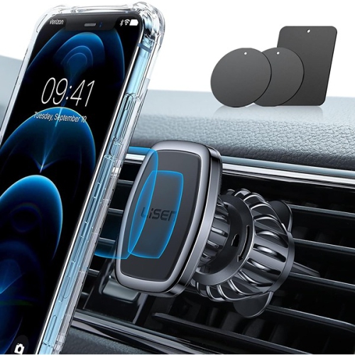 LISEN ‎4.9 x 3.6 x 6.5 cm Magnetic Phone Holder for Cars Military Grade Hook Black