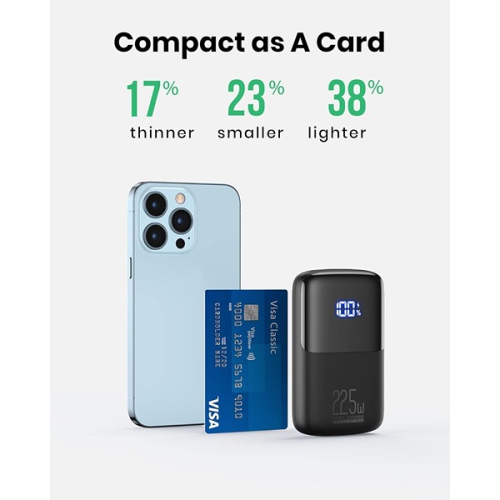 10,54 x 6,6 x chargeur portable 2,39&nbsp;cm le plus petit chargeur portable 10000&nbsp;mAh 22,5&nbsp;W USB-C entrée et sortie recharge rapide 3