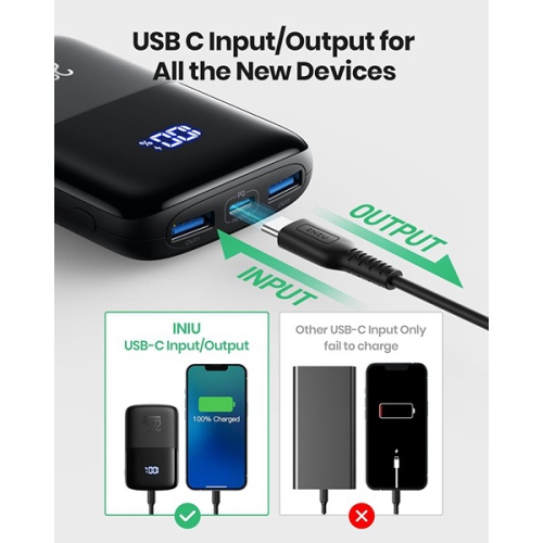 10,54 x 6,6 x chargeur portable 2,39&nbsp;cm le plus petit chargeur portable 10000&nbsp;mAh 22,5&nbsp;W USB-C entrée et sortie recharge rapide 3