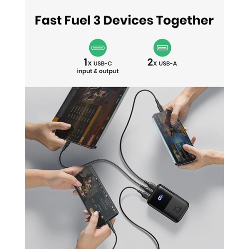 10,54 x 6,6 x chargeur portable 2,39&nbsp;cm le plus petit chargeur portable 10000&nbsp;mAh 22,5&nbsp;W USB-C entrée et sortie recharge rapide 3