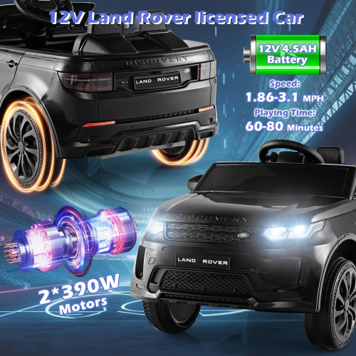 Gymax 12V Kids Ride On Car Licensed Land Rover Electric Vehicle w/ Remote Control