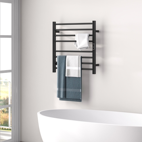 Costway 2-in-1 Towel Warmer Rack Freestanding Wall Mounted with LED Display Built-in Timer