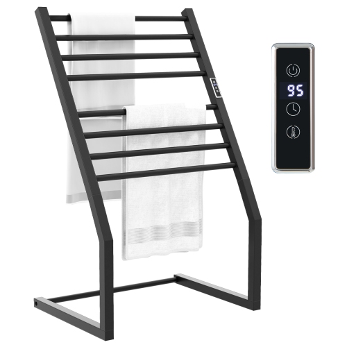 Costway 2-in-1 Towel Warmer Rack Freestanding Wall Mounted with LED Display Built-in Timer