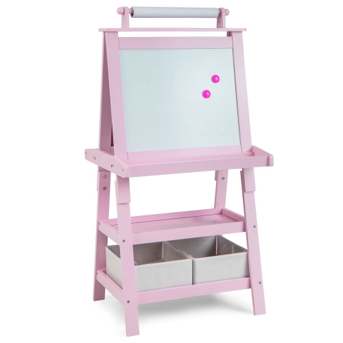 Costway 3 in 1 Double-Sided Wooden Kid's Art Easel Whiteboard