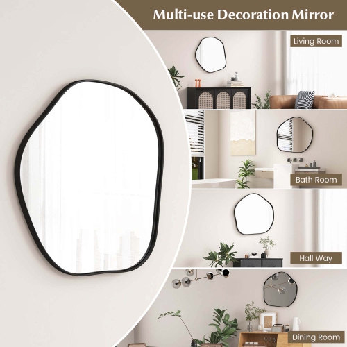 Costway Irregular Wall Mirror 29.5" x27.5" Metal Frame Asymmetrical Mirror
