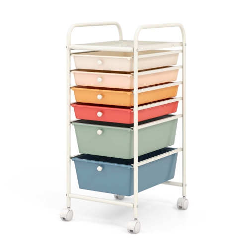 Costway 6 Drawer Rolling Storage Cart Scrapbook Paper Office Organizer