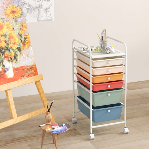 Costway 6 Drawer Rolling Storage Cart Scrapbook Paper Office Organizer