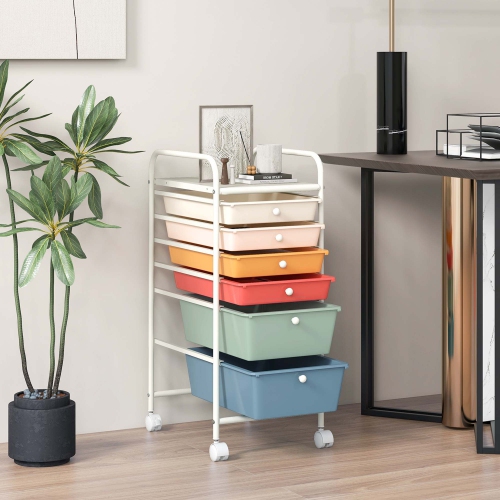 Costway 6 Drawer Rolling Storage Cart Scrapbook Paper Office Organizer