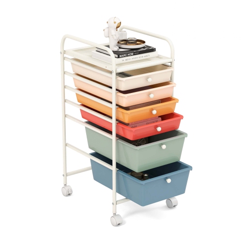 Costway 6 Drawer Rolling Storage Cart Scrapbook Paper Office Organizer