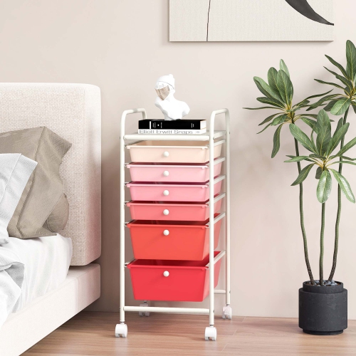 Costway 6 Drawer Rolling Storage Cart Scrapbook Paper Office Organizer