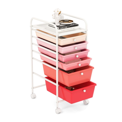 Costway 6 Drawer Rolling Storage Cart Scrapbook Paper Office Organizer