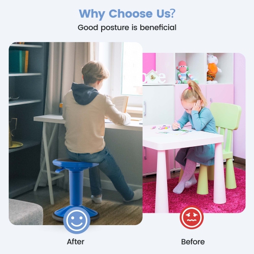 Costway Kids Active Motion Stool Ergonomic Wobble Chair with Adjustable Height