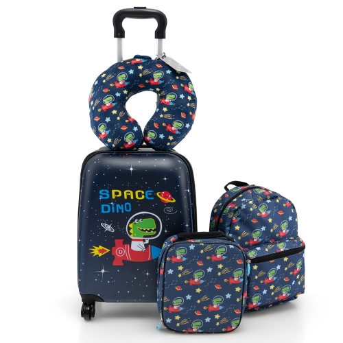 Costway 5 PCS Kids Luggage Set with Backpack Neck Pillow Luggage Tag Lunch Bag Wheels Best Buy Canada