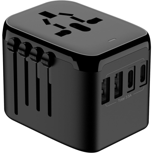 VYLEE 7 x 4 x adaptateur d'alimentation de voyage global 7&nbsp;cm pour tous les pays Noir