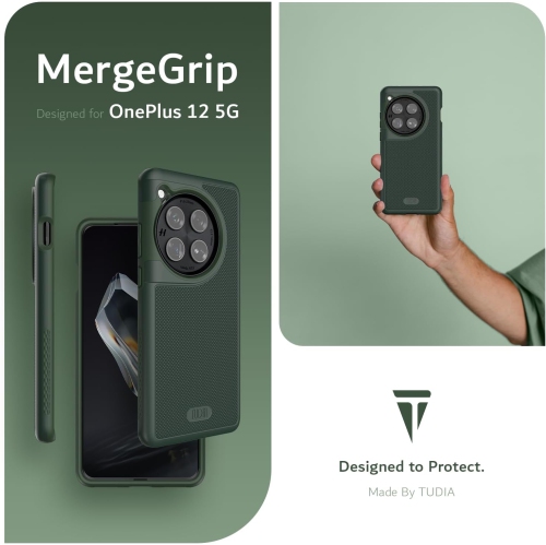 TUDIA MergeGrip OnePlus 12 Case Magsafe Compatible - Pine Green