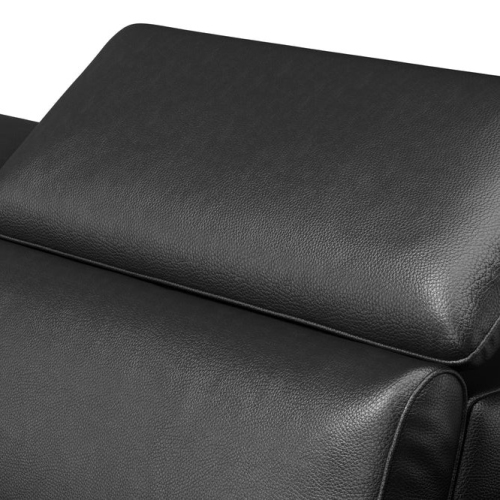 Valencia Pista Leather Reclining Sectional Sofa Left-Arm Chaise Black