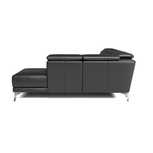 Valencia Pista Leather – sofa modulaire inclinable avec fauteuil à accoudoir droit, noir
