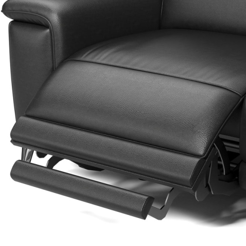 Valencia Pista Leather – sofa modulaire inclinable avec fauteuil à accoudoir droit, noir